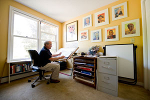 Author/Illustrator D. B.
Johnson in his studio