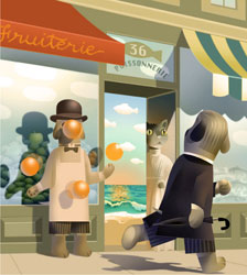 Magritte
looks for his hat.